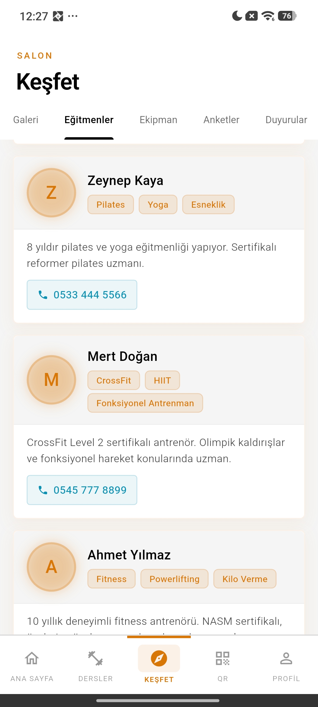 Eğitmenler